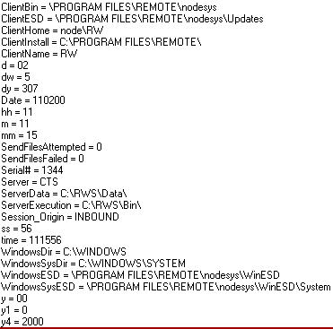 RemoteWare variables