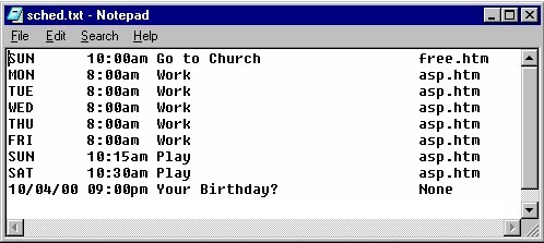 Sched Text File Example
